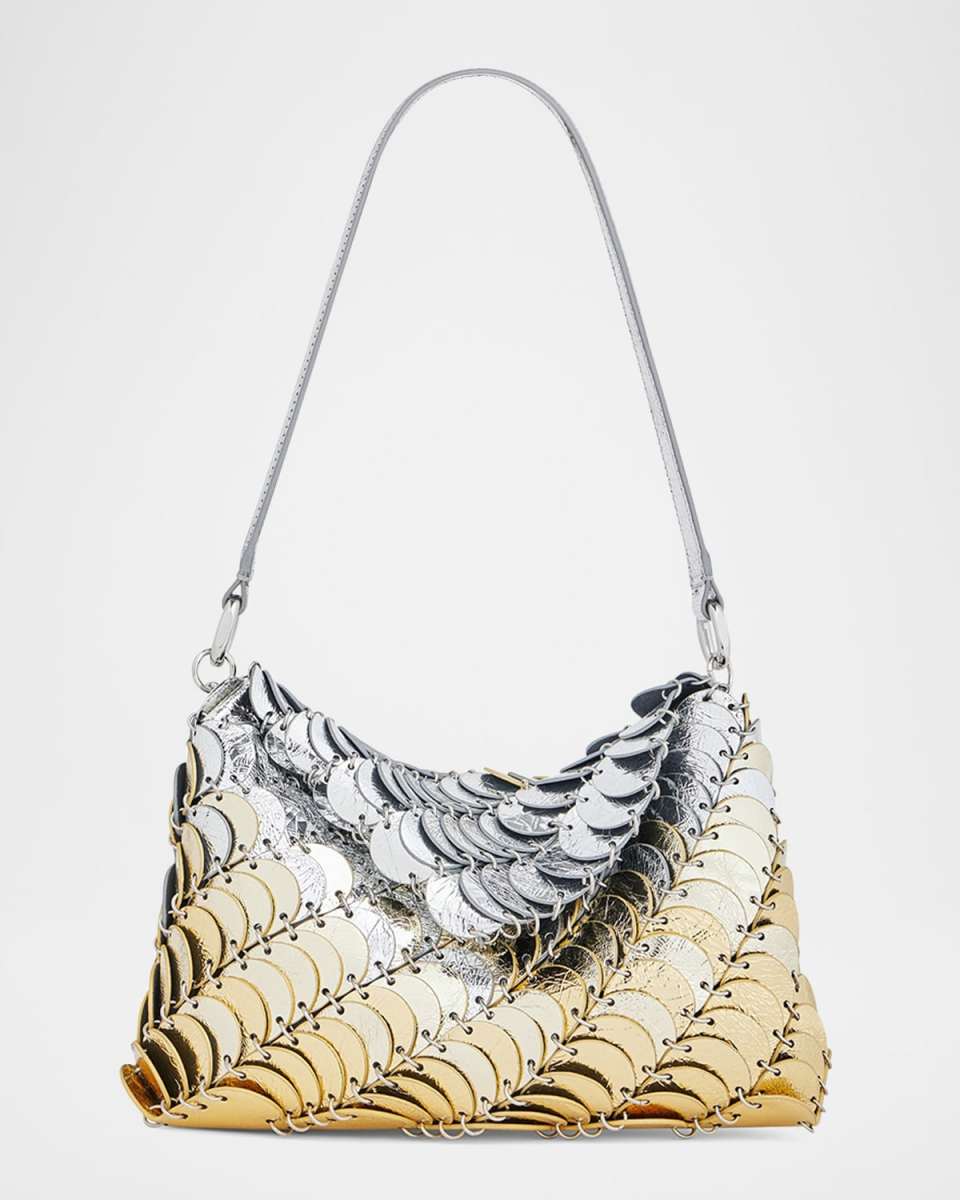 Sac a Main Metallic Disc Leather Shoulder Bag